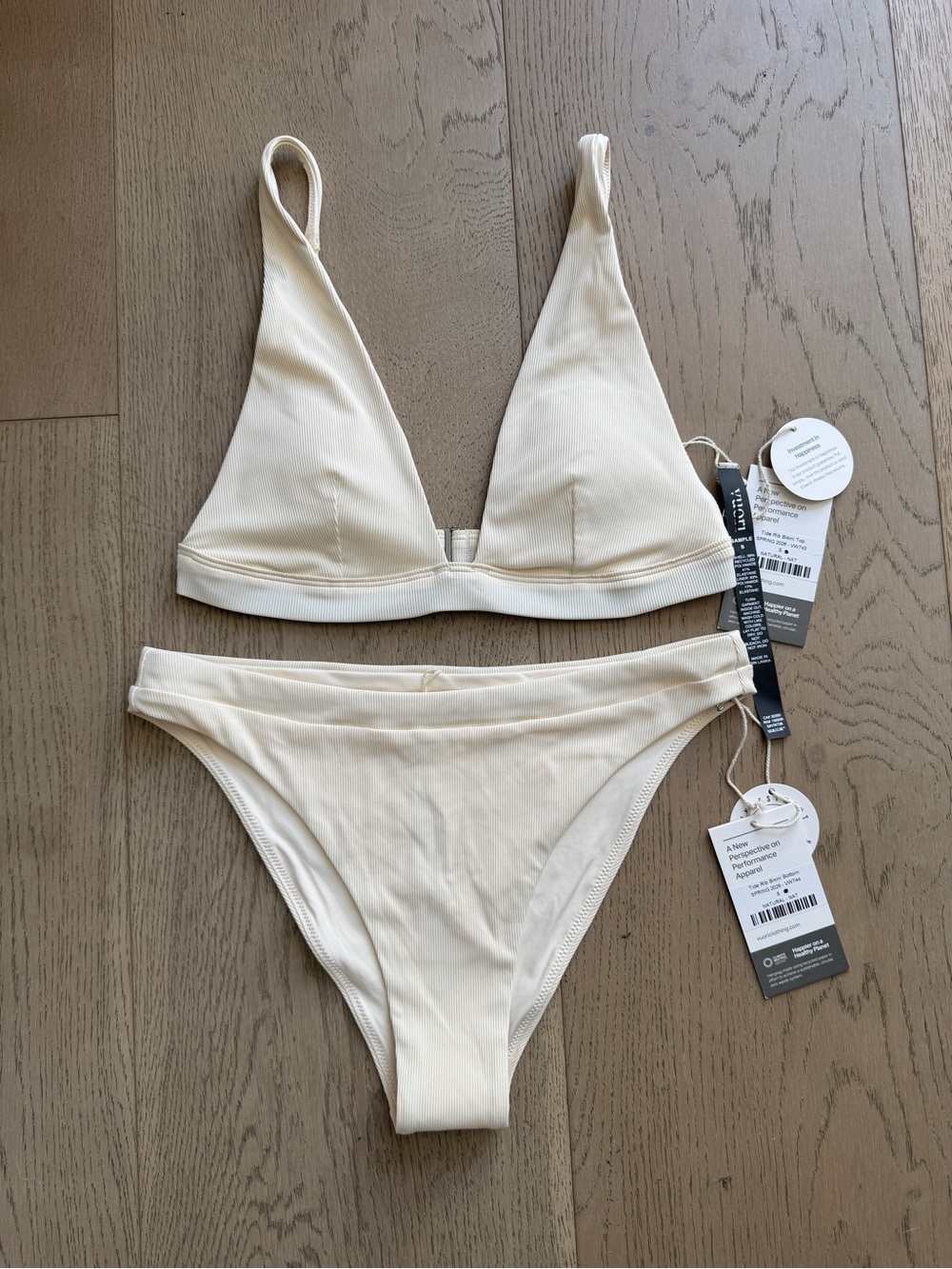 Vuori Cream Tide Rib Bikini Set - Natural - S